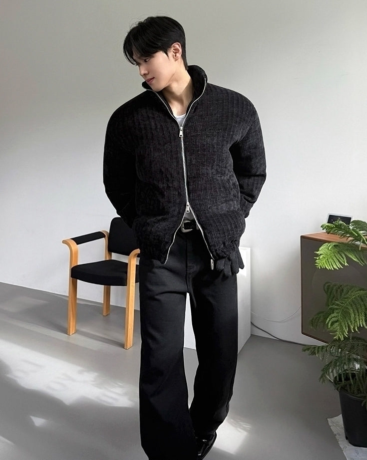 Premium Stand Collar Double Zipper Jacket