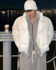 Premium Stand Collar Short Jacket Windproof Warm Commuter Style