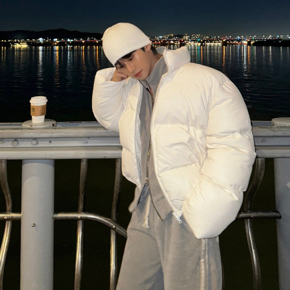 Premium Stand Collar Short Jacket Windproof Warm Commuter Style