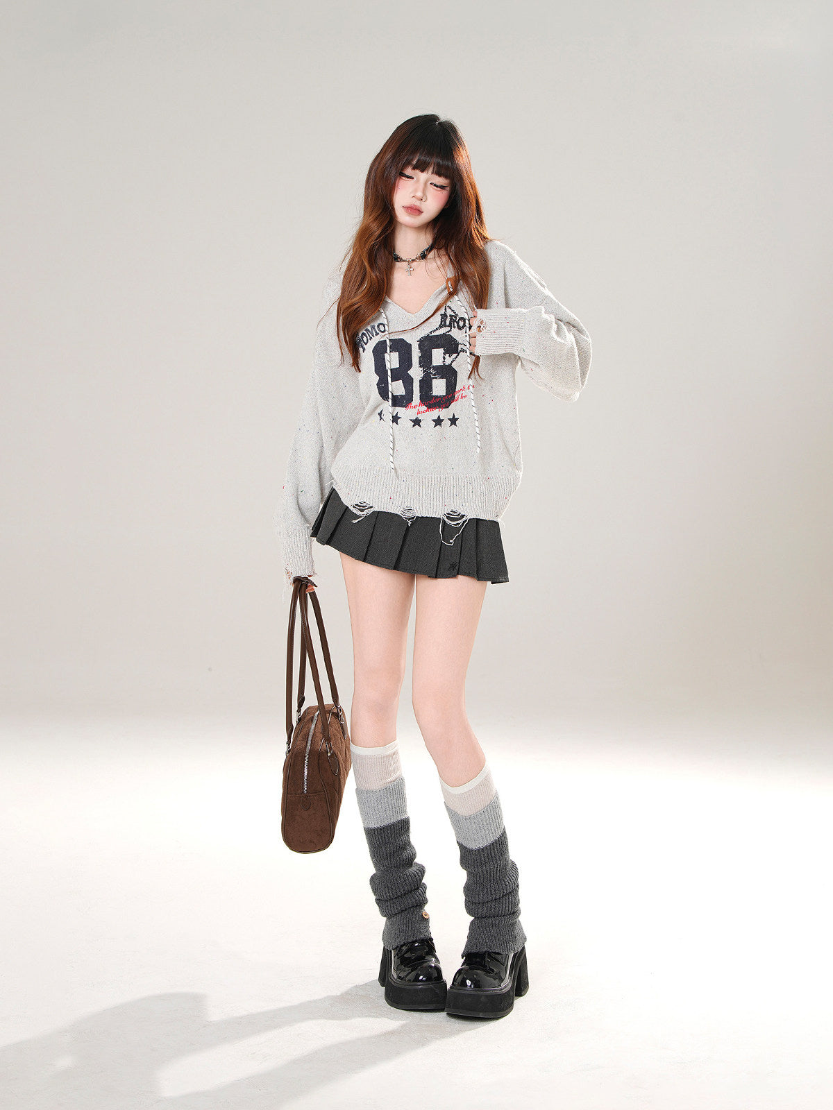 Preppy Polo Collar Sweater