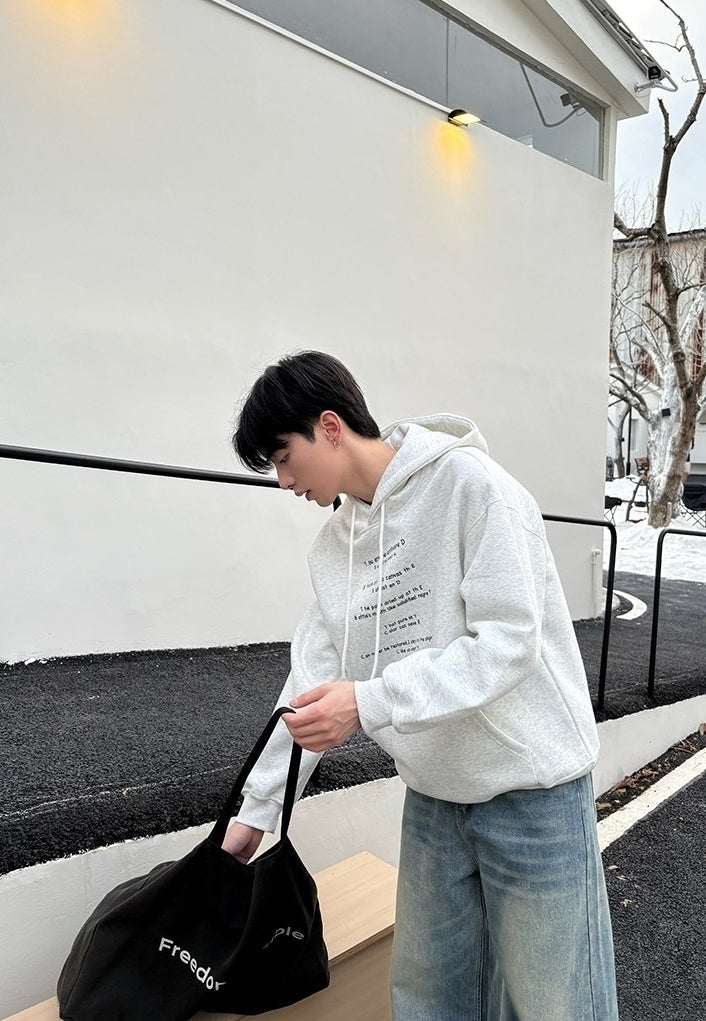 Printed Letter Hooded Loose Sweatshirt Casual Versatile Top