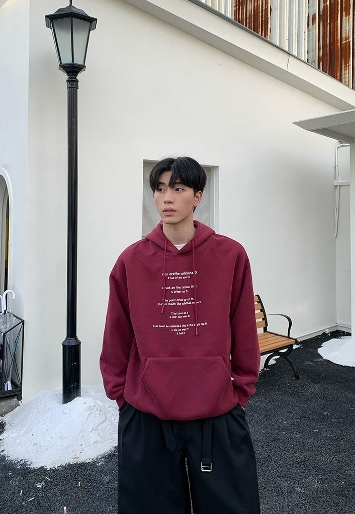 Printed Letter Hooded Loose Sweatshirt Casual Versatile Top