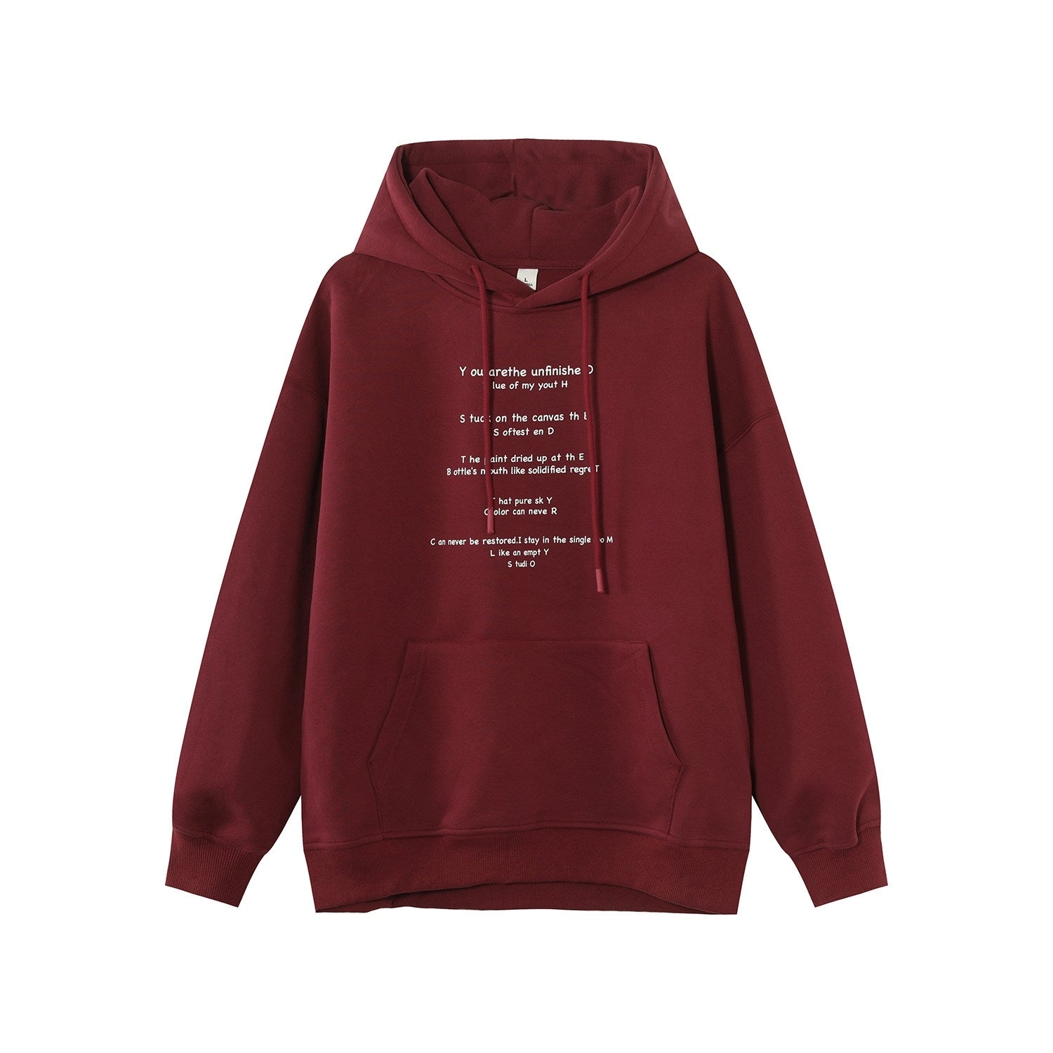 Printed Letter Hooded Loose Sweatshirt Casual Versatile Top