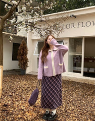 Purple Plus Size Cardigan