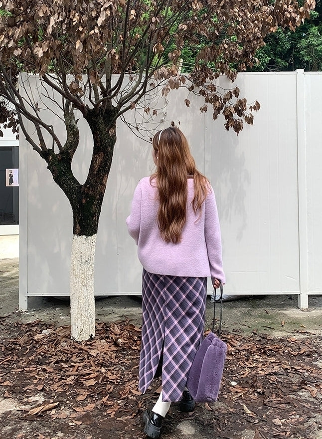 Purple Plus Size Cardigan