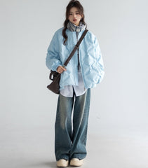 Quilted Lightweight Down Bomber Jacket