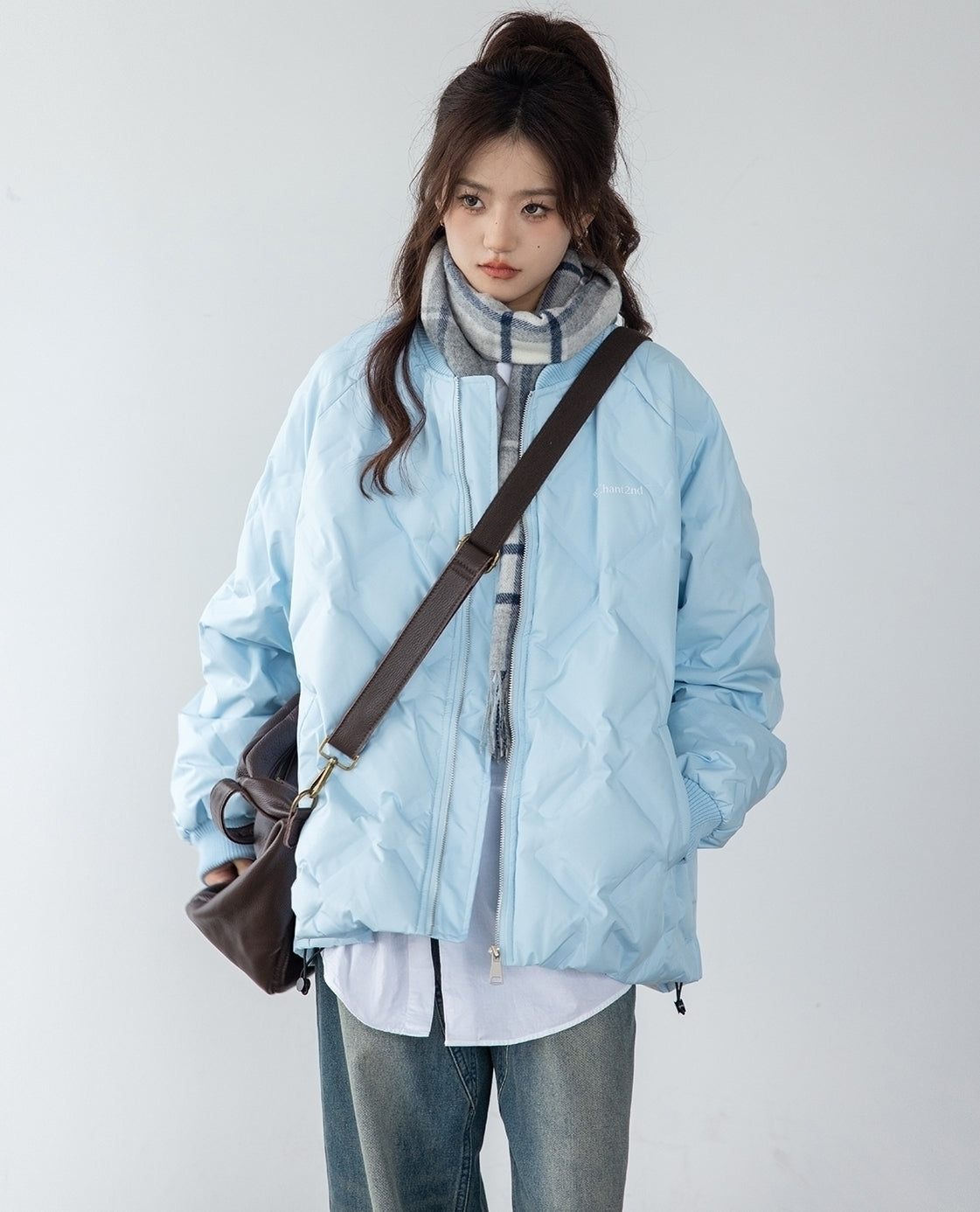 Quilted Lightweight Down Bomber Jacket