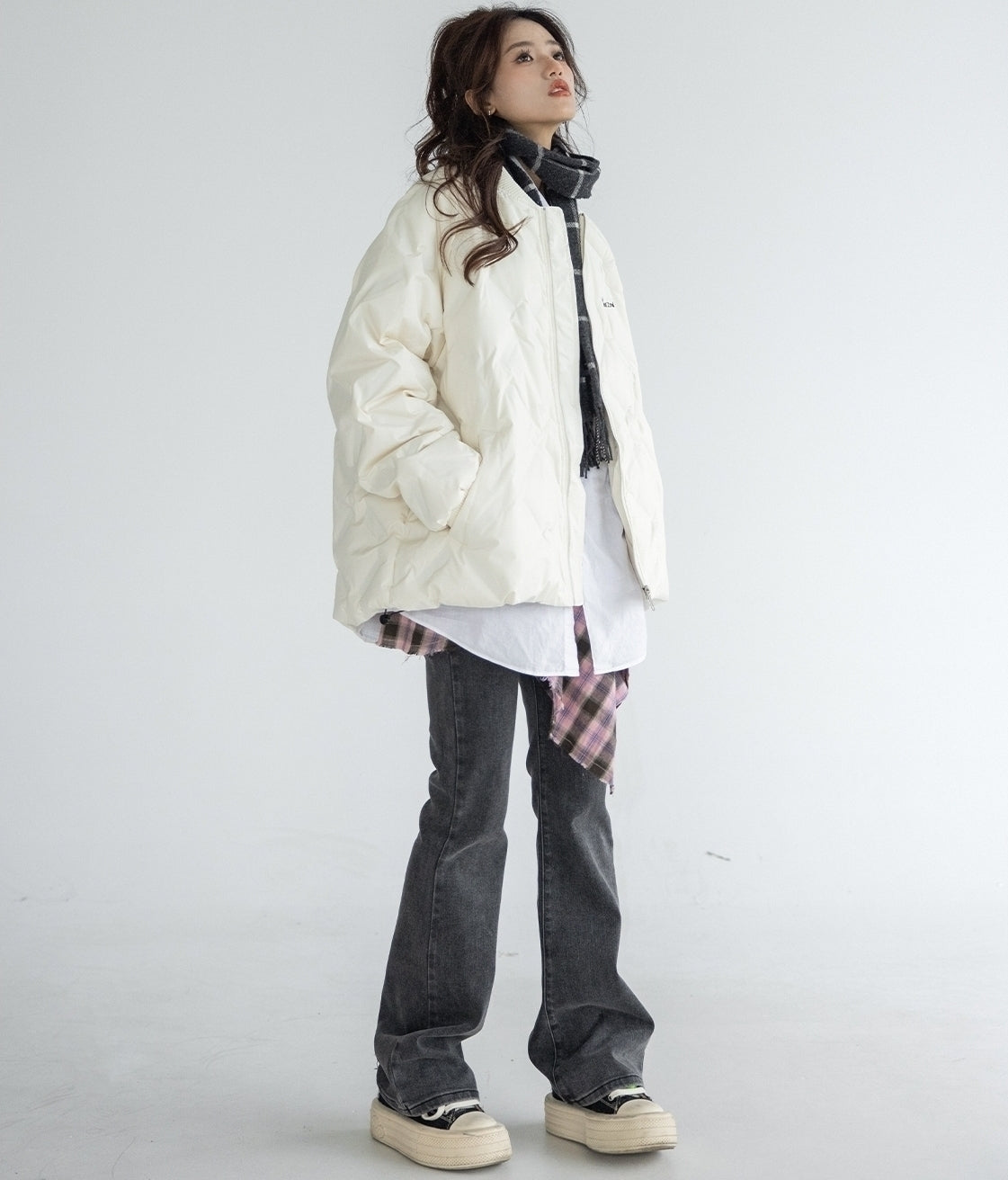 Quilted Lightweight Down Bomber Jacket