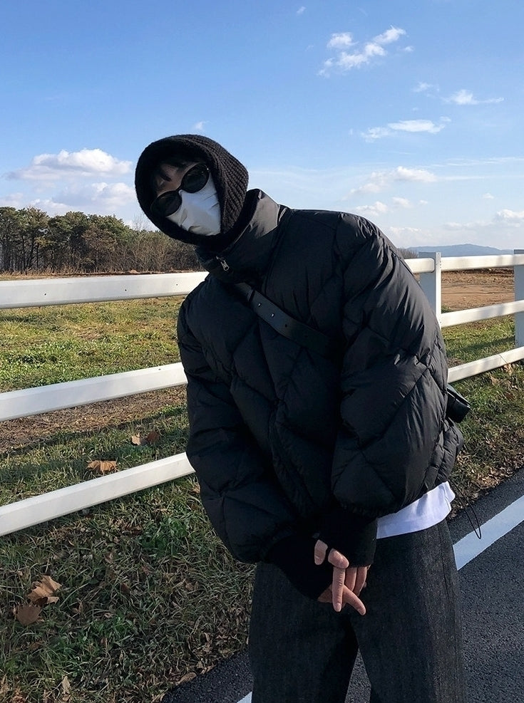 Quilted Stand Collar Winter Puffer Jacket