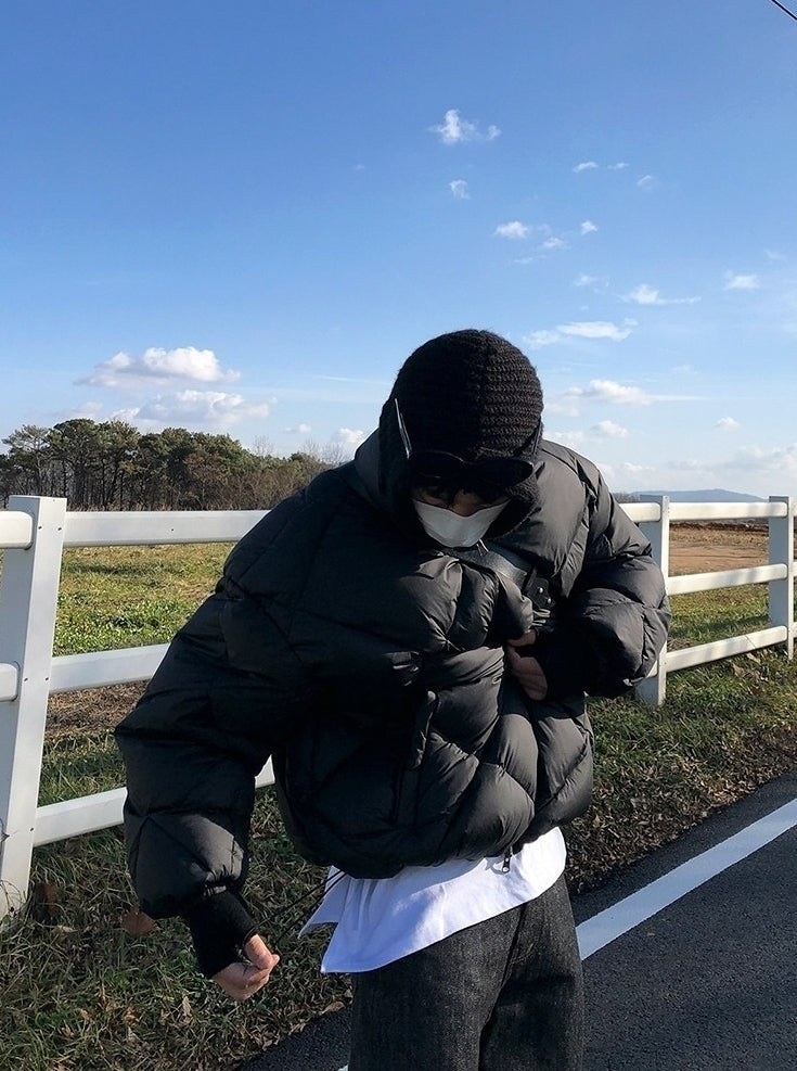 Quilted Stand Collar Winter Puffer Jacket