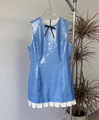 Blue Sequin Embellished Dress