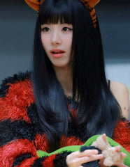 Red And Black Striped Fuzzy Knit Sweater