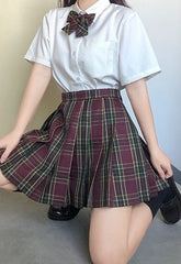 Red And Green Plaid School Skirt