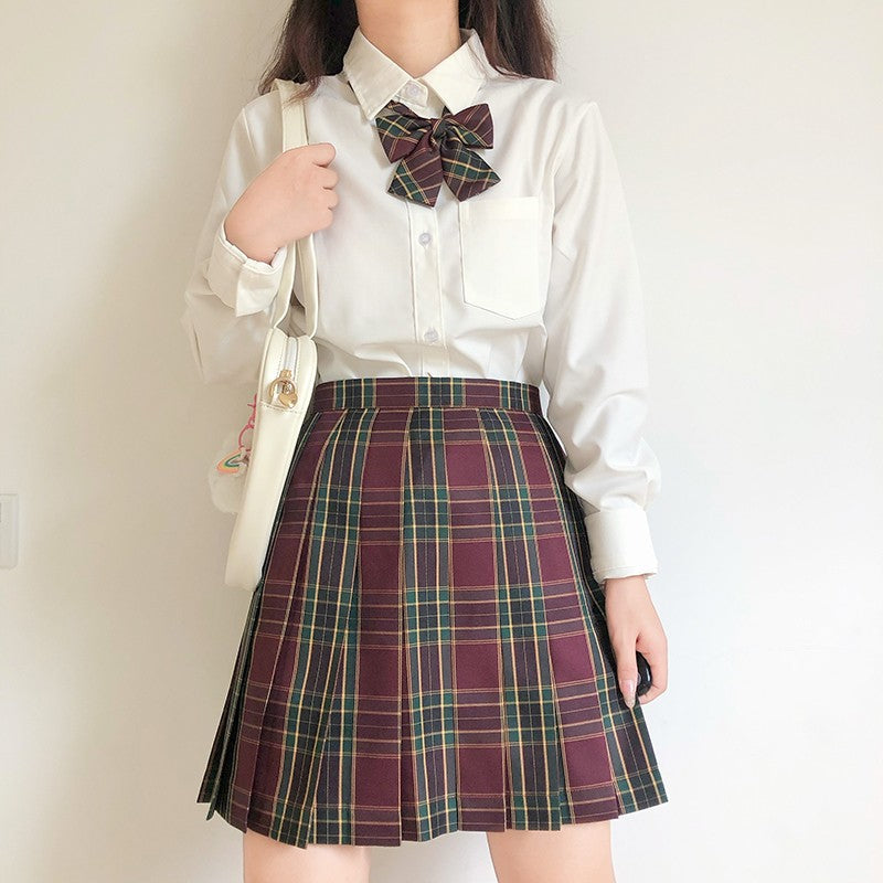 Red And Green Plaid School Skirt