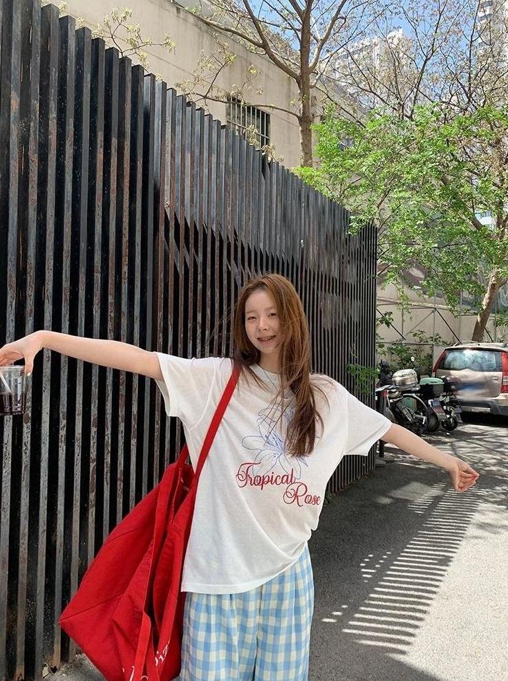 Red Box Loose Fit White T-Shirt