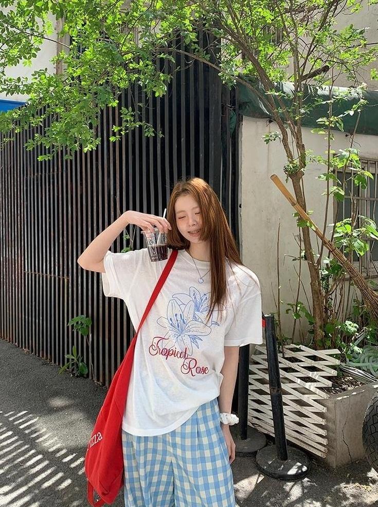 Red Box Loose Fit White T-Shirt