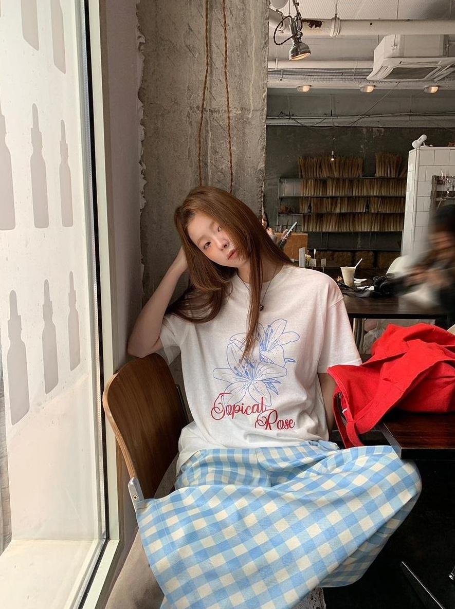 Red Box Loose Fit White T-Shirt
