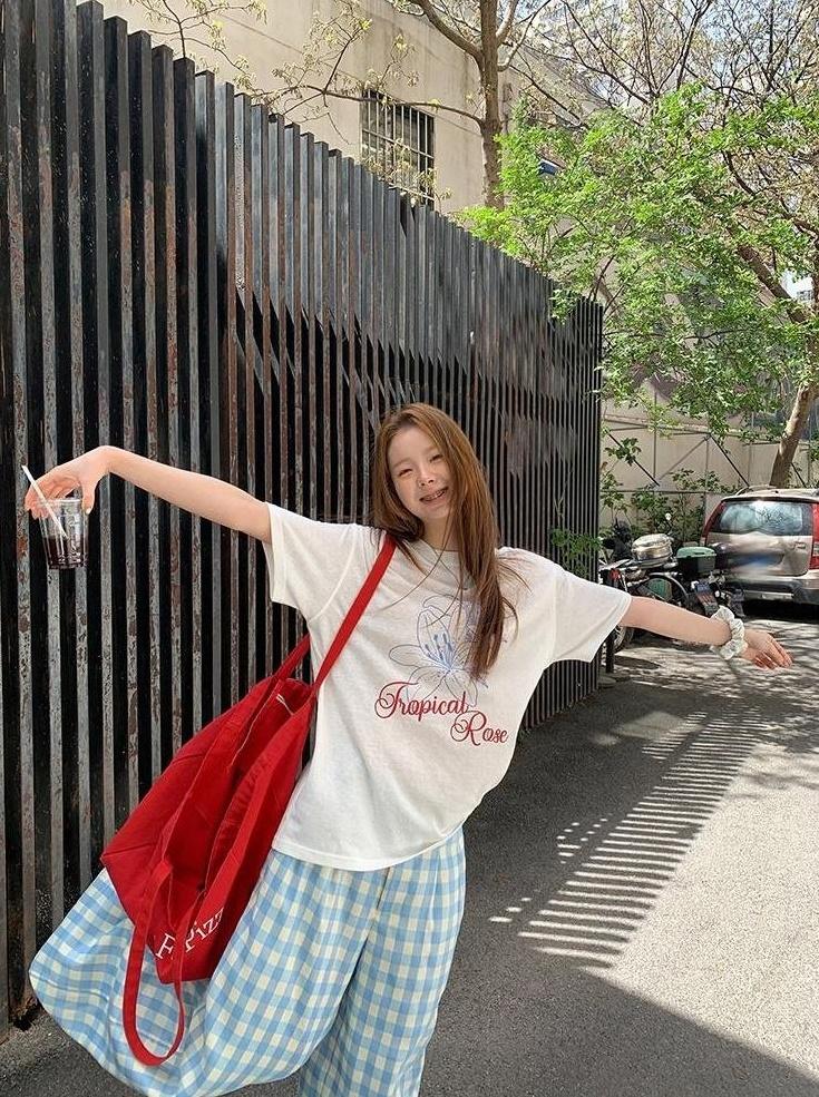 Red Box Loose Fit White T-Shirt