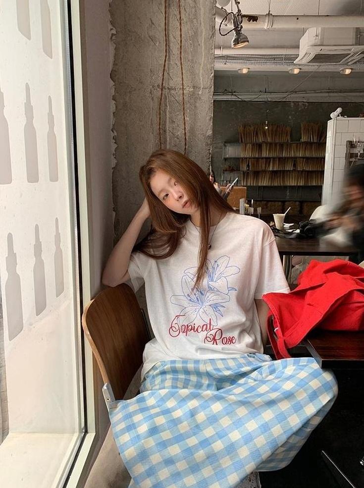 Red Box Loose Fit White T-Shirt