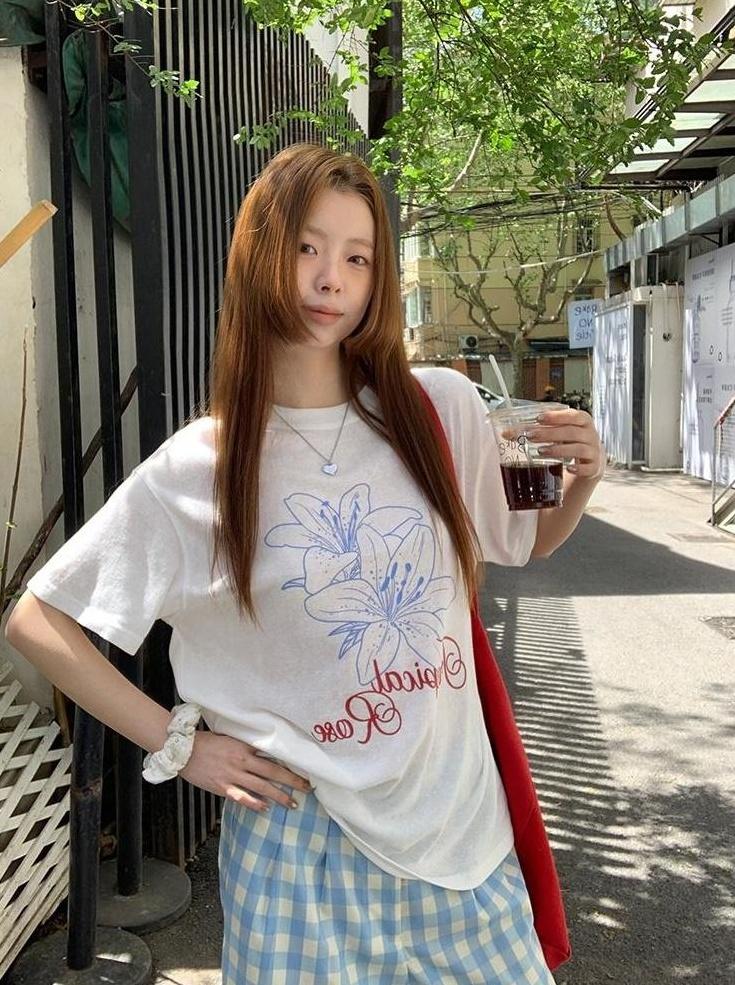 Red Box Loose Fit White T-Shirt