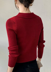 Red Double Zipper Cardigan