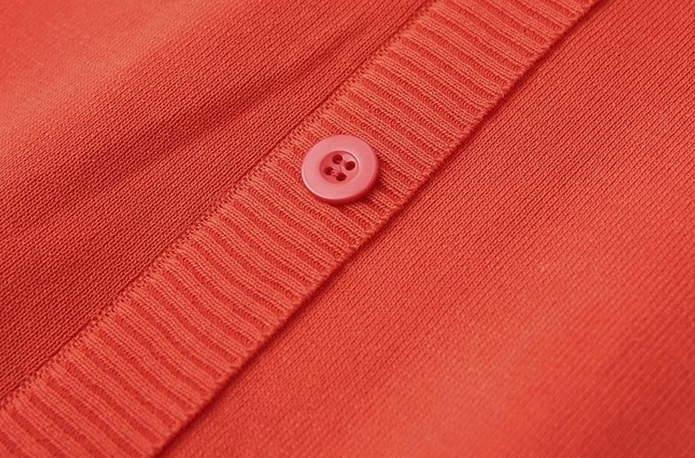 Red Front Lace Button-Down Cardigan