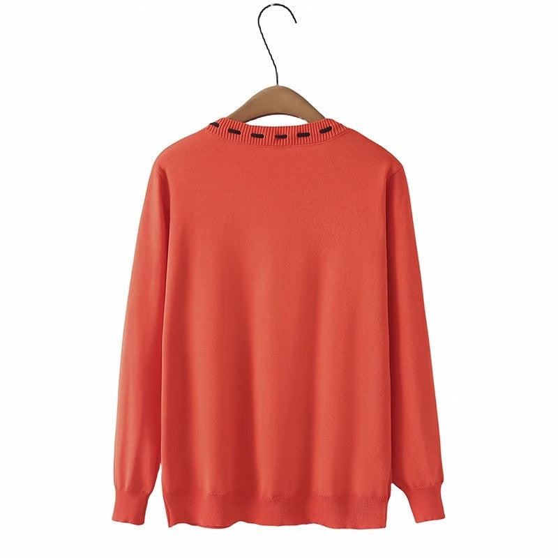 Red Front Lace Button-Down Cardigan