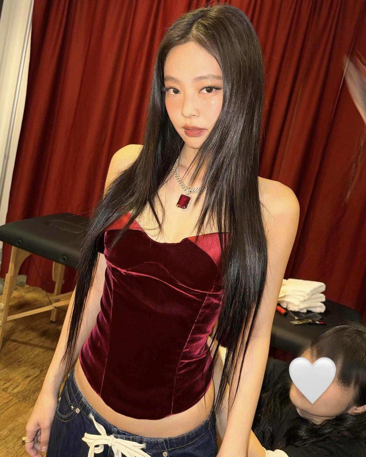 Red Heart-Neckline Corset Top