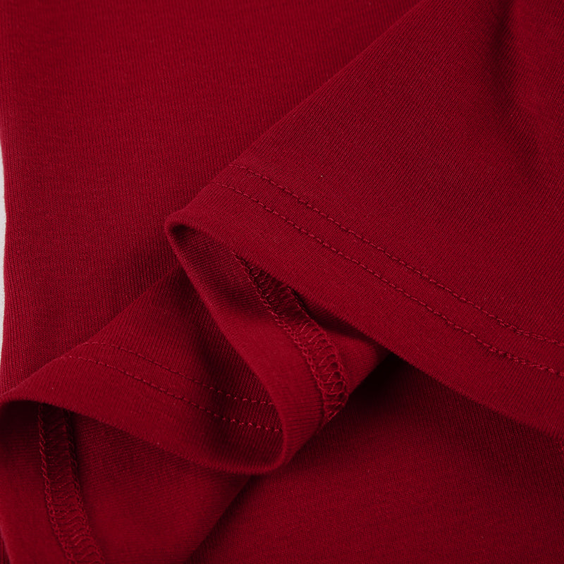 Red Hollow Front Lace-Up Top