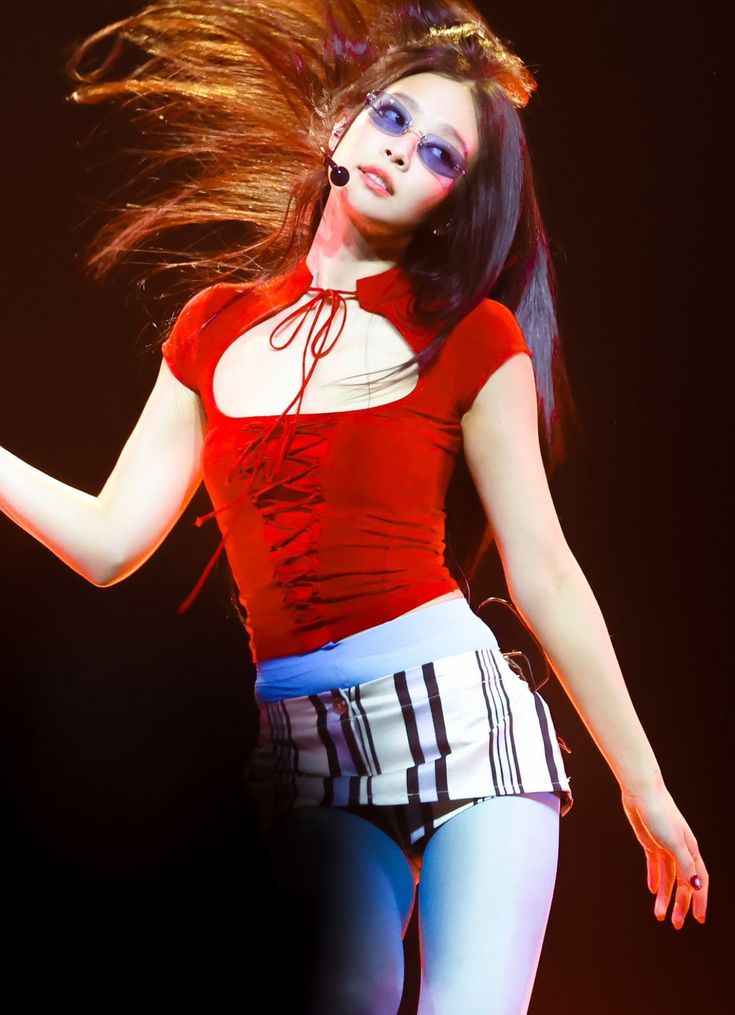 Red Hollow Front Lace-Up Top