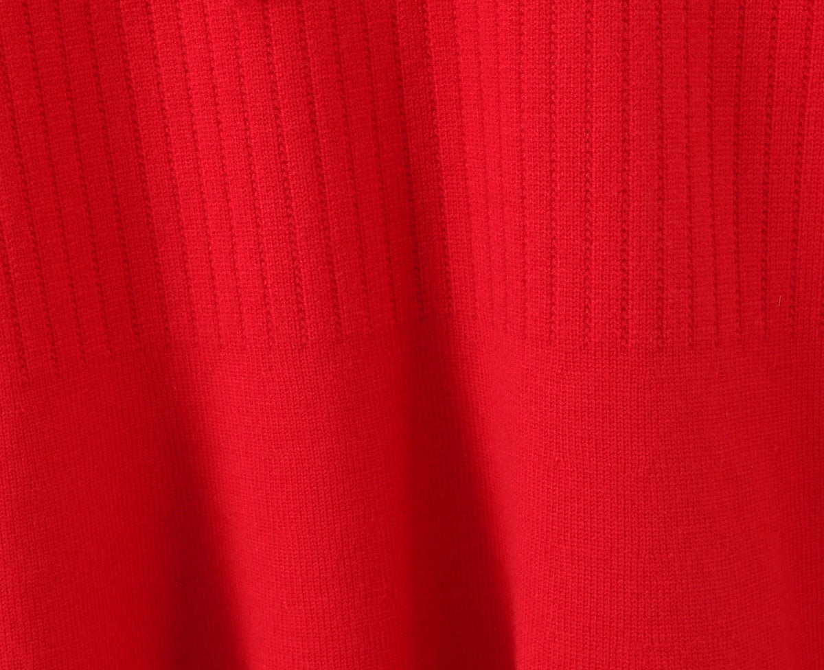 Red Knitted Sweater Lace Dress