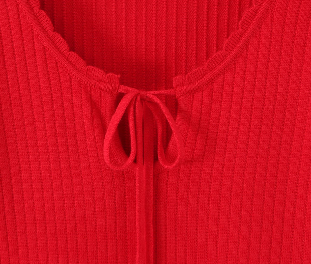 Red Knitted Sweater Lace Dress
