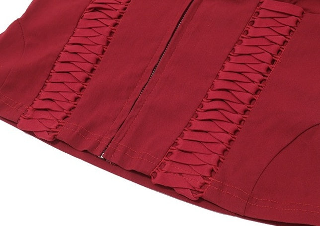Red Lace-Up Halter Top