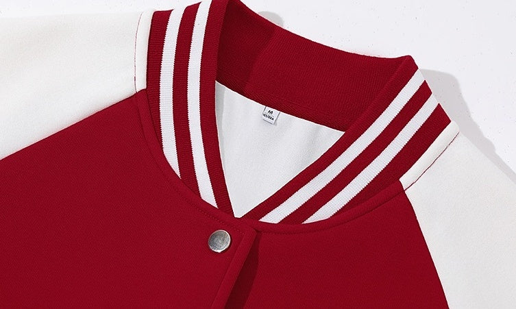 Red Oversized Varsity Jacket