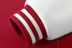 Red Oversized Varsity Jacket