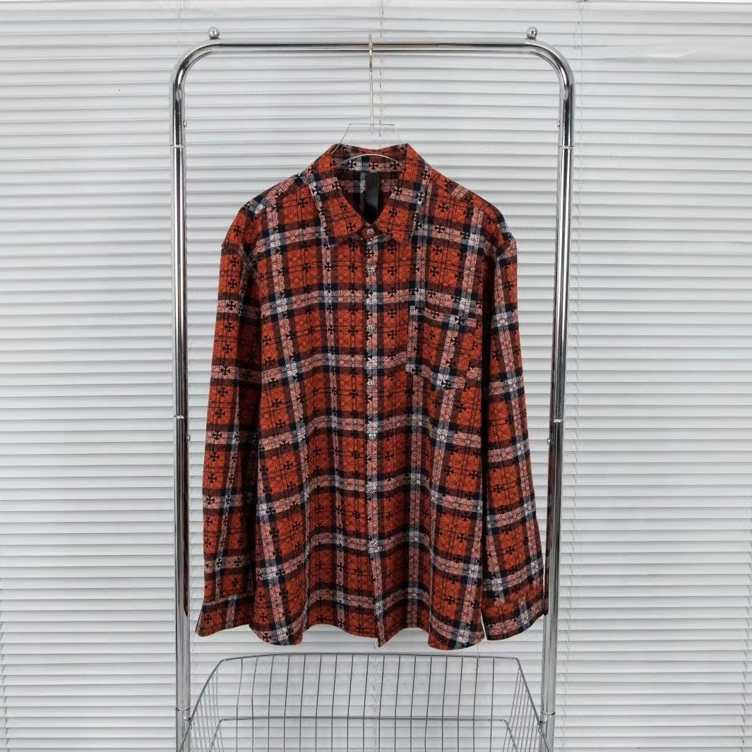Red Plaid Cross Pattern Shirt
