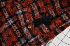 Red Plaid Cross Pattern Shirt