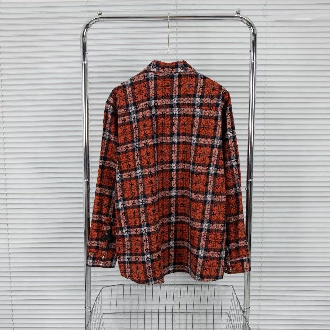 Red Plaid Cross Pattern Shirt