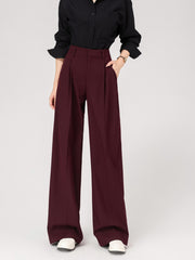 Red Pleated Suit Pants