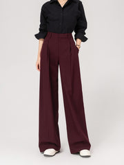 Red Pleated Suit Pants
