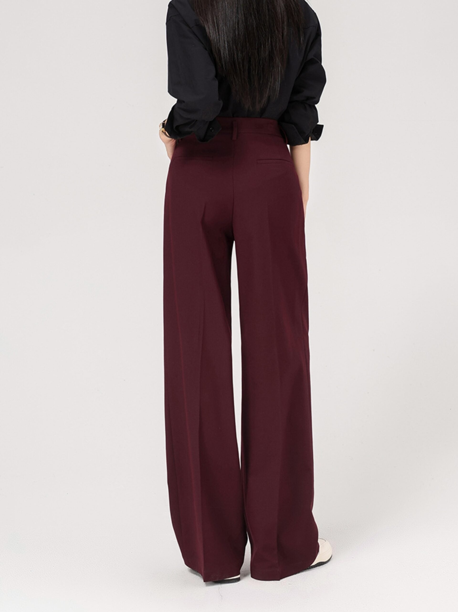 Red Pleated Suit Pants