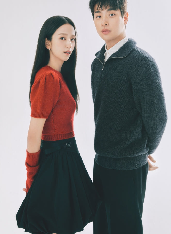 Red Puff Detachable Sleeves Top