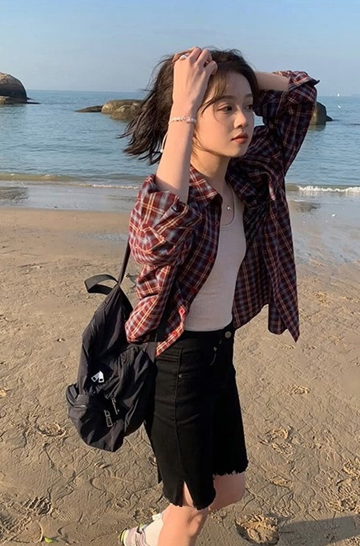 Red Retro Plaid Shirt