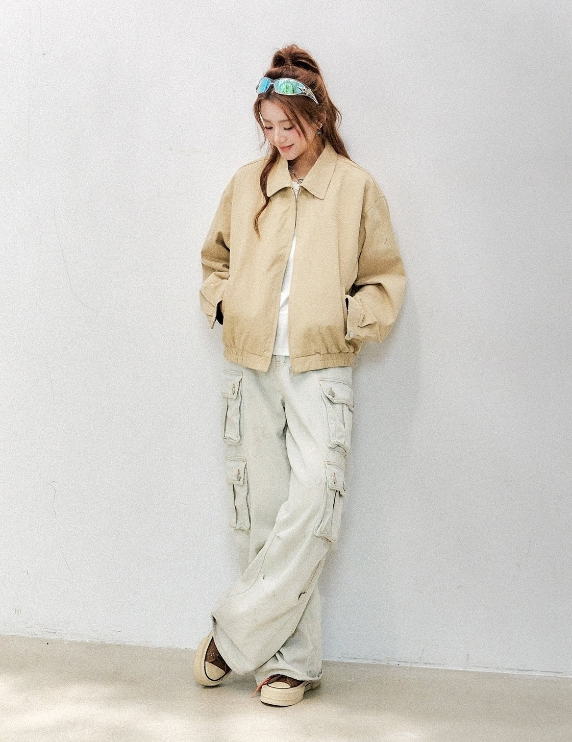 Red Short Casual Chic Workwear Jacket