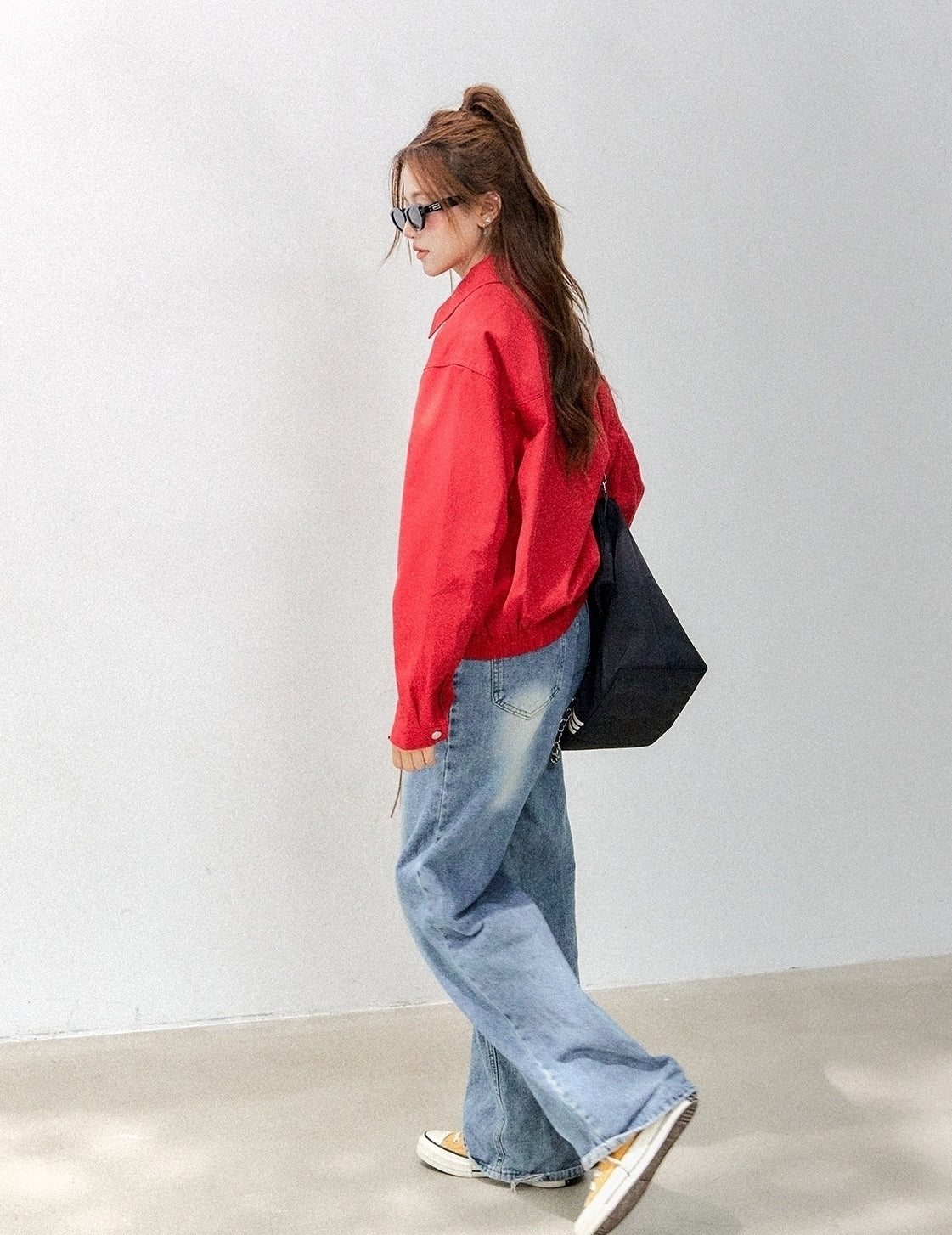 Red Short Casual Chic Workwear Jacket