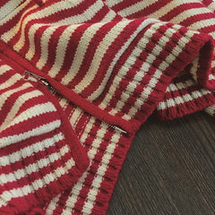 Red Stripes Hooded Jacket