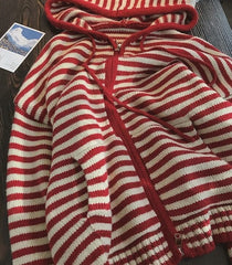 Red Stripes Hooded Jacket