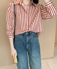 Red Stripes Long Sleeves Shirt