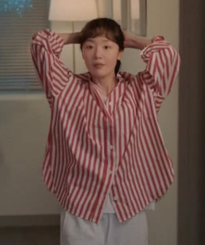 Red Stripes Long Sleeves Shirt