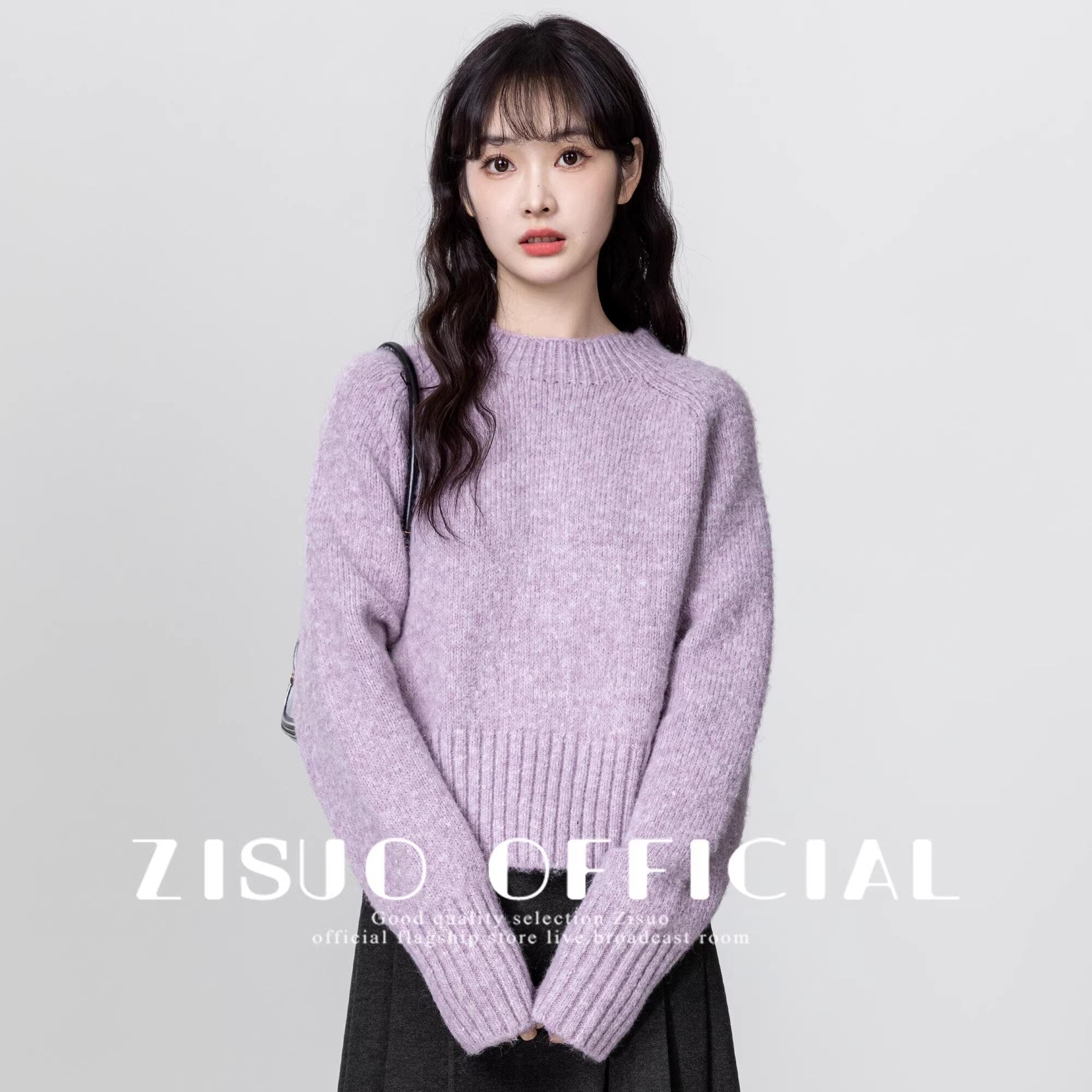 Red Turtleneck Knit Sweater Winter Short Pullover